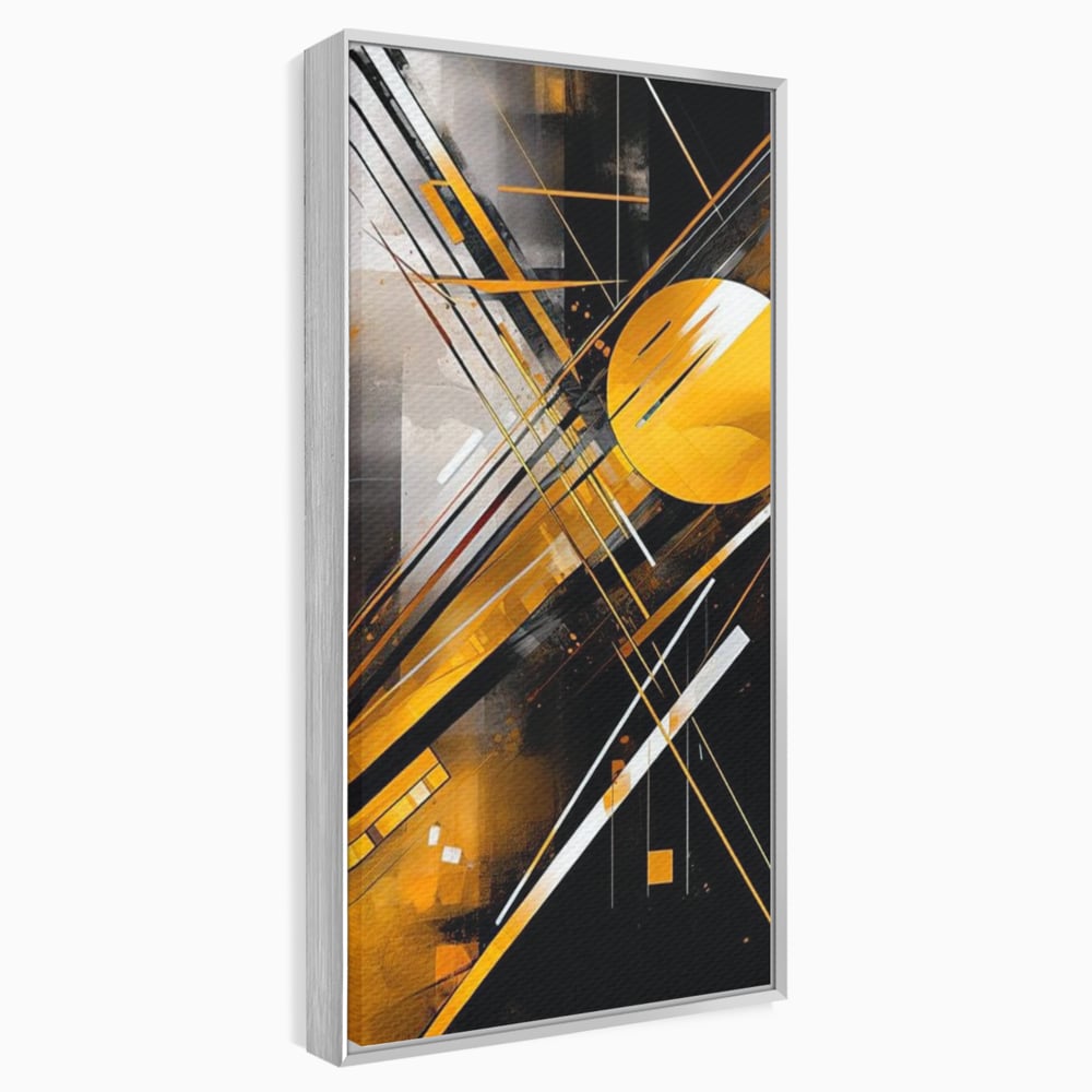 Tablou canvas cu tablou canvas cu forme geometrice abstracte, in rama de aluminiu argintiu